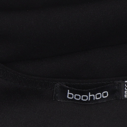 Boohoo Women’s Black Size 20 Bodycon Long Sleeve V-Neck Stretch Dress
