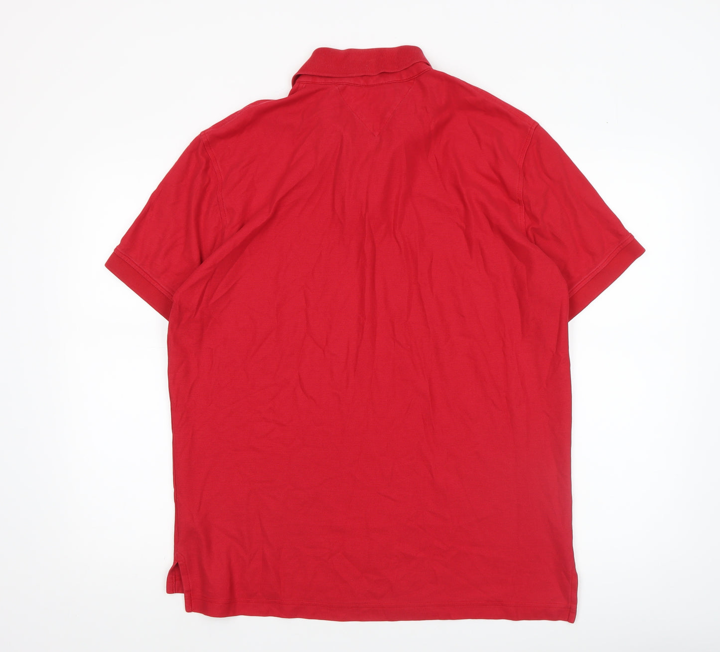 Tommy Hilfiger Men's Red XL Regular Fit Cotton Polo Shirt