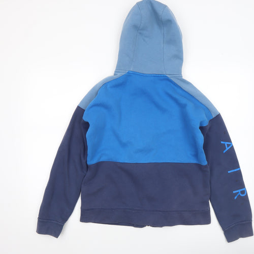 Nike Boys Blue Colourblock Full Zip Hoodie XL Cotton Blend