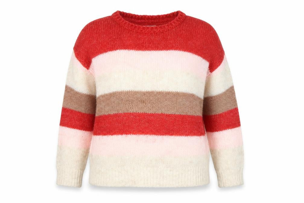 Front view of FatFace Women's Multicoloured Striped Knit Jumper, size 14