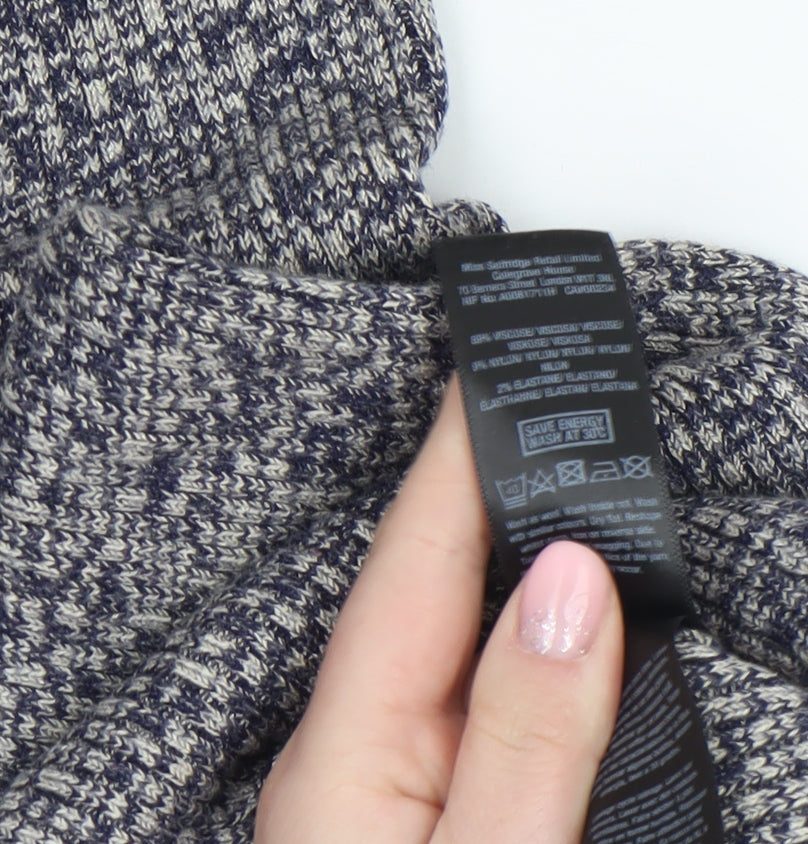 Miss Selfridge Women Grey Midi Bodycon Knit Dress Size 10