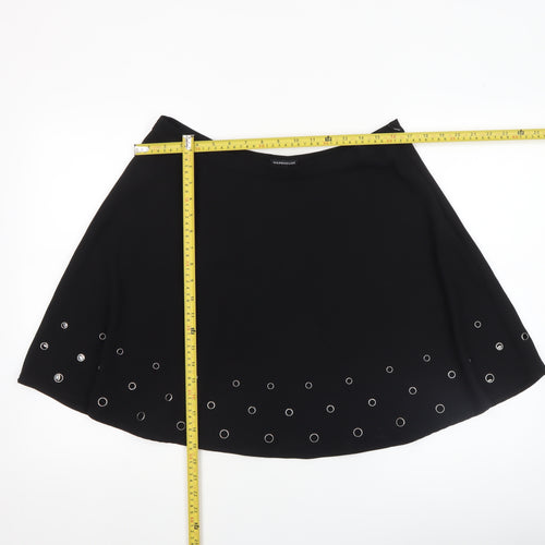Warehouse Women's Black A-Line Studded Skirt Size 16