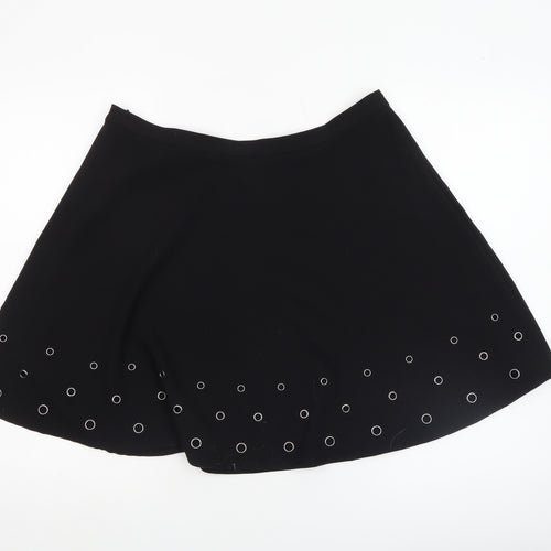 Warehouse Women's Black A-Line Studded Skirt Size 16
