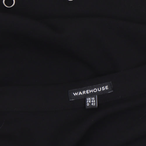 Warehouse Women's Black A-Line Studded Skirt Size 16