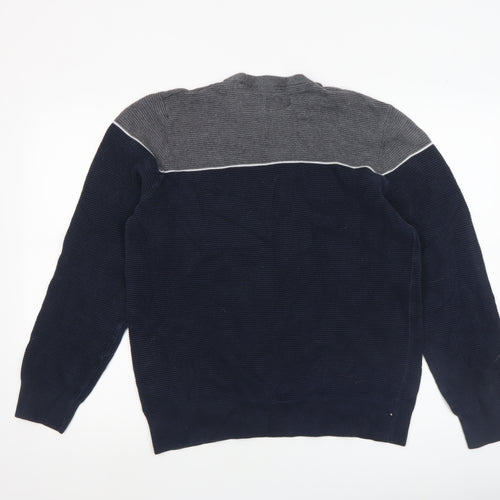 Threadbare Men's Blue Grey Cotton Crew Neck Jumper XL