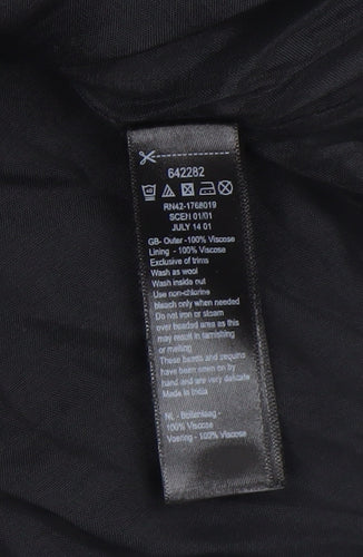 Monsoon Women Black Beaded Tunic Blouse Size 14 Viscose