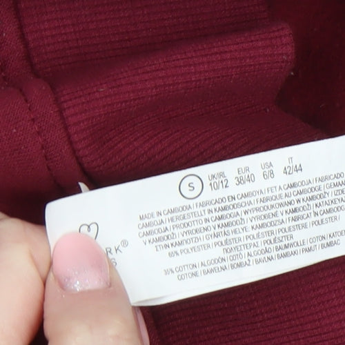 Harvard Women's Burgundy 1/4 Zip Sweatshirt Small Cotton Blend Casual