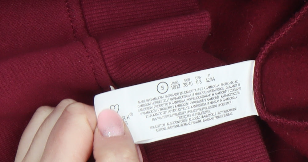 Harvard Women's Burgundy 1/4 Zip Sweatshirt Small Cotton Blend Casual