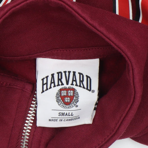 Harvard Women's Burgundy 1/4 Zip Sweatshirt Small Cotton Blend Casual