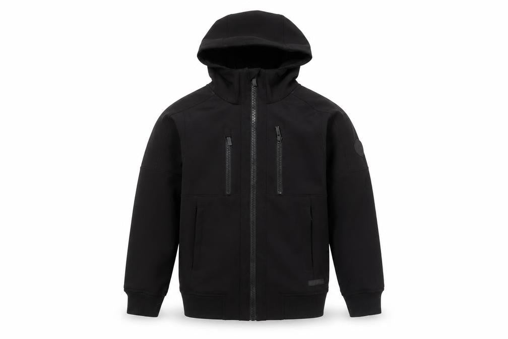 Firetrap Boys Black 7-8 Years Hooded Soft Shell Jacket