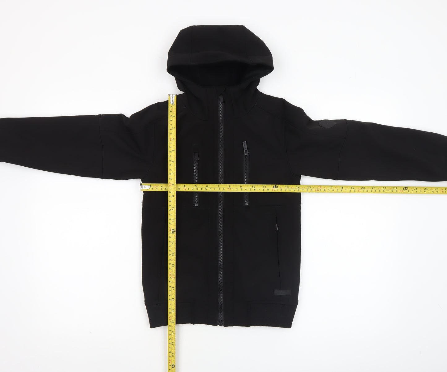 Firetrap Boys Black 7-8 Years Hooded Soft Shell Jacket