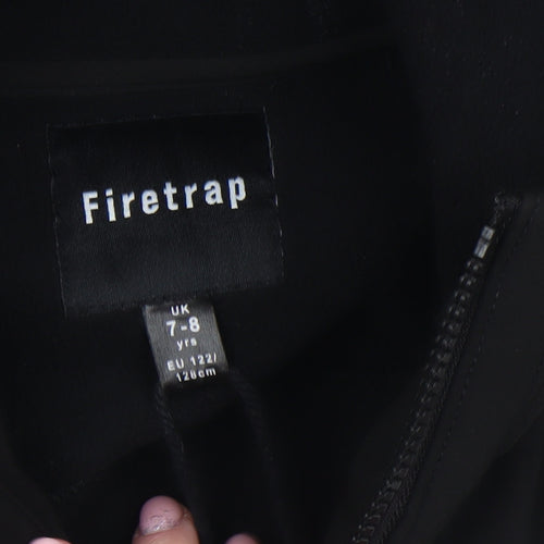 Firetrap Boys Black 7-8 Years Hooded Soft Shell Jacket