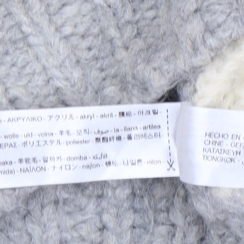Zara Women’s Cream Grey Chunky Knit Cardigan Size S