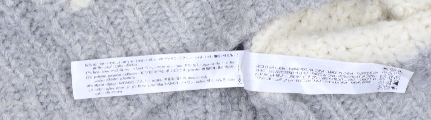 Zara Women’s Cream Grey Chunky Knit Cardigan Size S