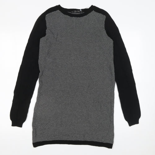 Zara Knit Women's Black S Jumper Dress Long Sleeve Cotton