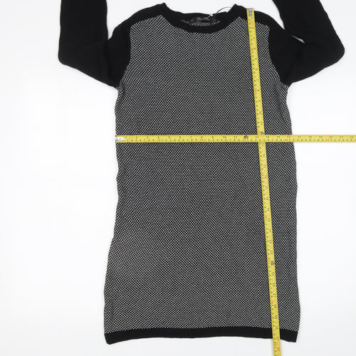 Zara Knit Women's Black S Jumper Dress Long Sleeve Cotton