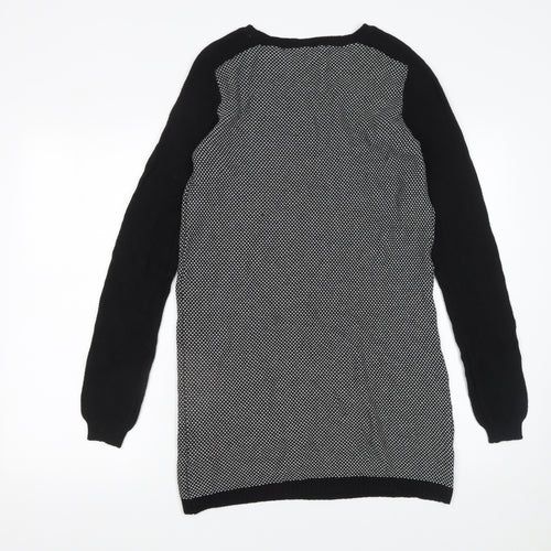 Zara Knit Women's Black S Jumper Dress Long Sleeve Cotton