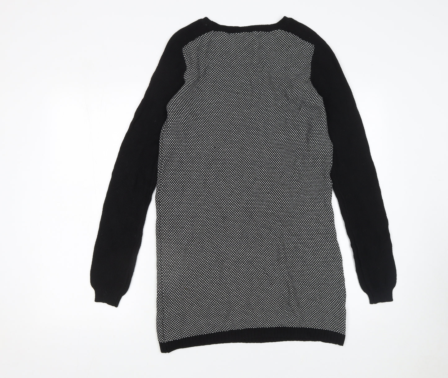Zara Knit Women's Black S Jumper Dress Long Sleeve Cotton