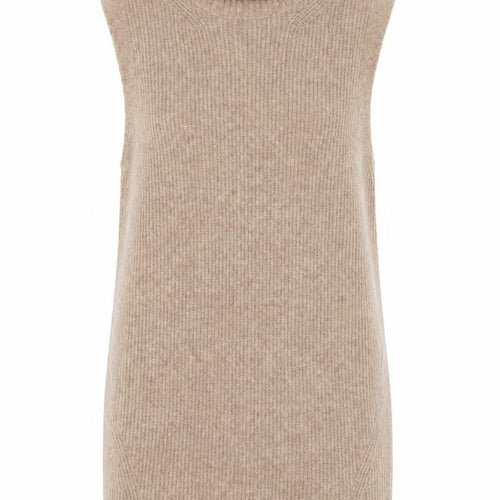 Tu Women Beige Sleeveless Roll Neck Knit Shift Dress Size 12