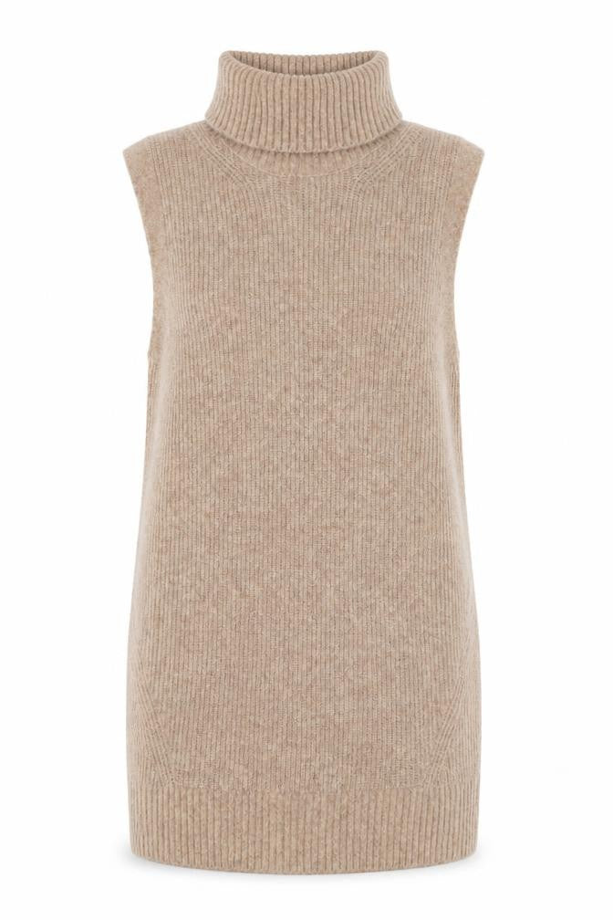 Tu Women Beige Sleeveless Roll Neck Knit Shift Dress Size 12