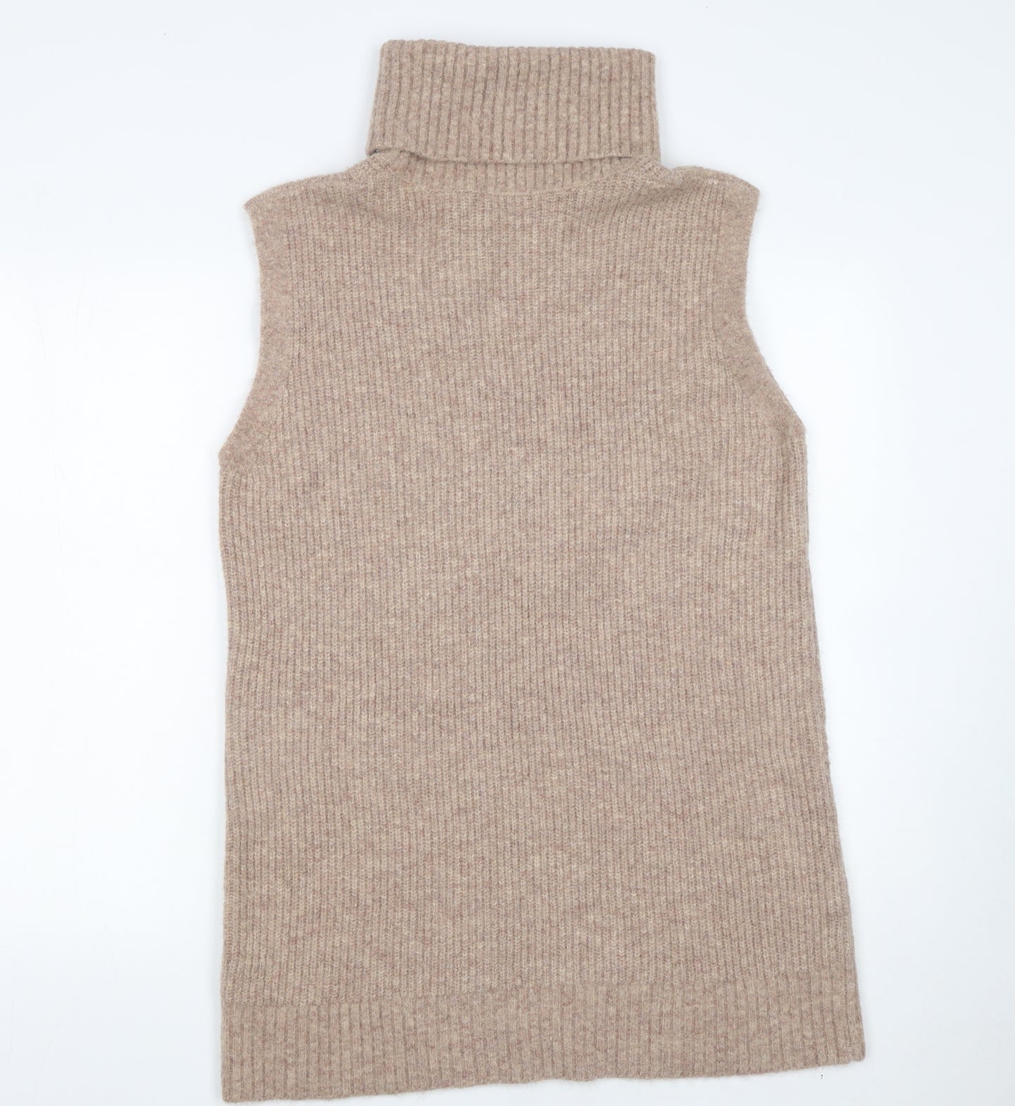 Tu Women Beige Sleeveless Roll Neck Knit Shift Dress Size 12