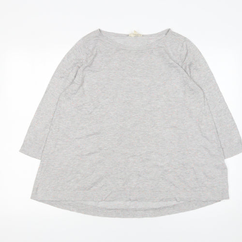 Phase Eight Womens Grey 3/4 Sleeve Cotton Blend Jumper UK 12