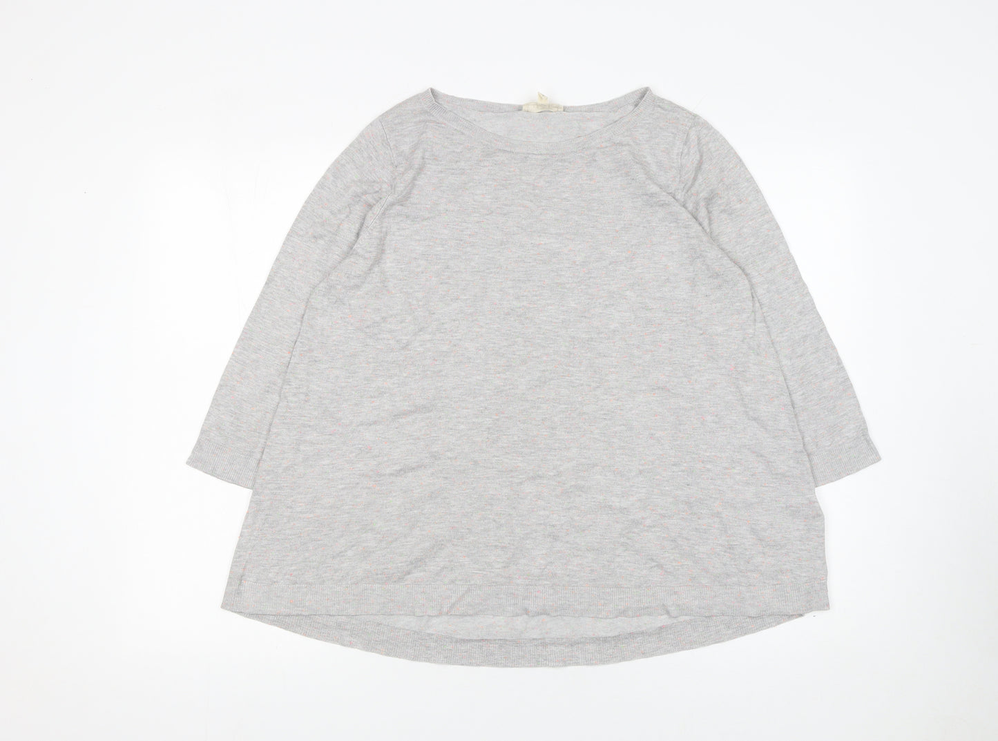 Phase Eight Womens Grey 3/4 Sleeve Cotton Blend Jumper UK 12