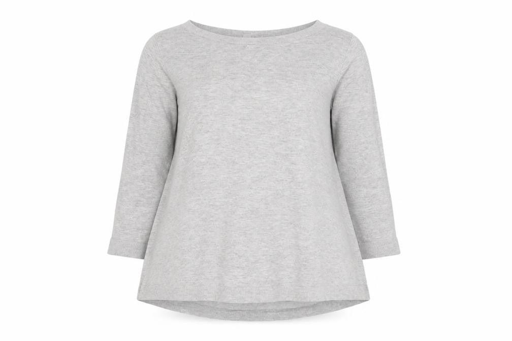 Phase Eight Womens Grey 3/4 Sleeve Cotton Blend Jumper UK 12