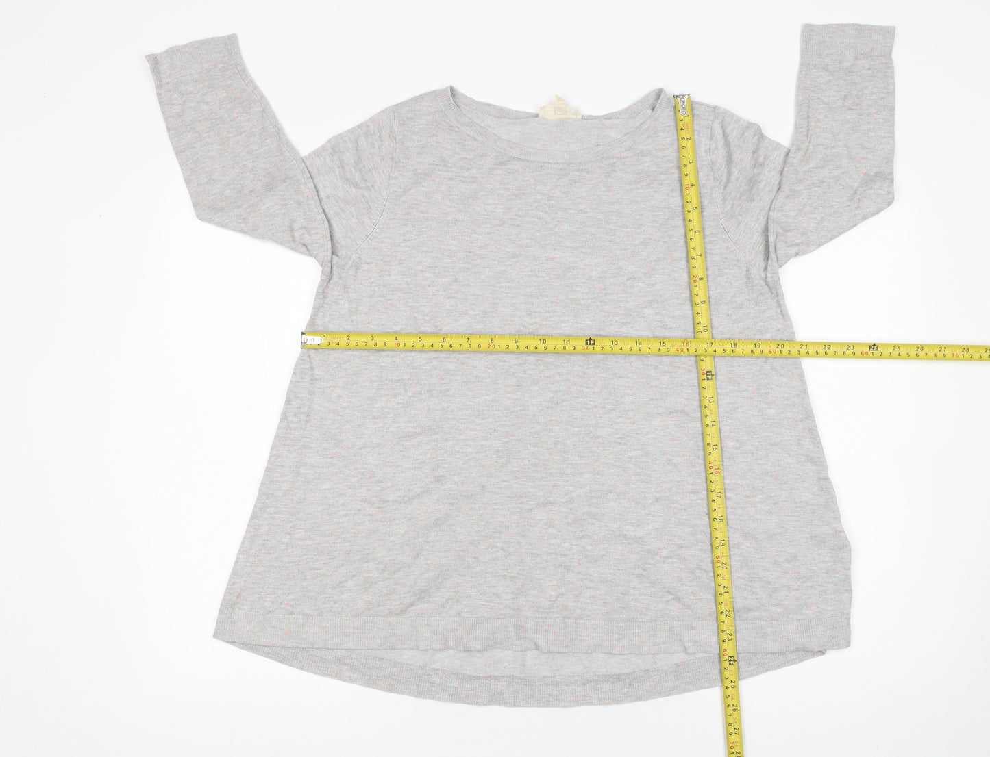 Phase Eight Womens Grey 3/4 Sleeve Cotton Blend Jumper UK 12