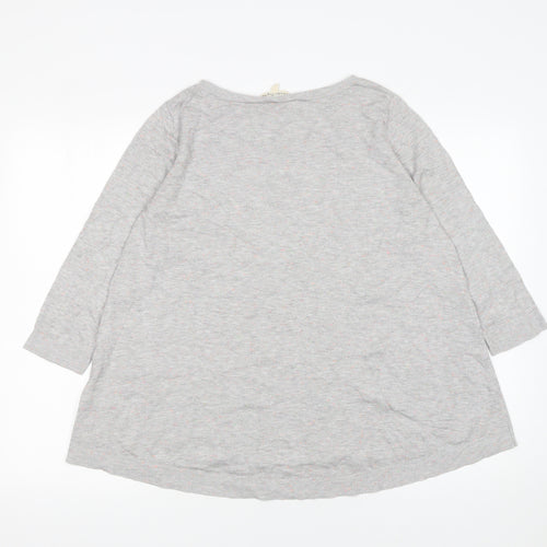 Phase Eight Womens Grey 3/4 Sleeve Cotton Blend Jumper UK 12