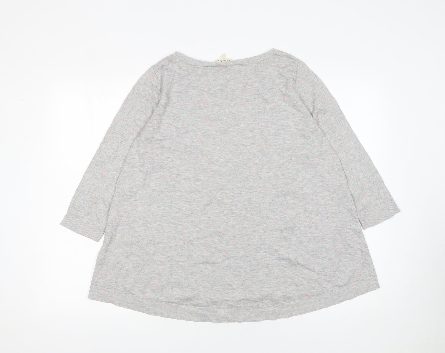 Phase Eight Womens Grey 3/4 Sleeve Cotton Blend Jumper UK 12