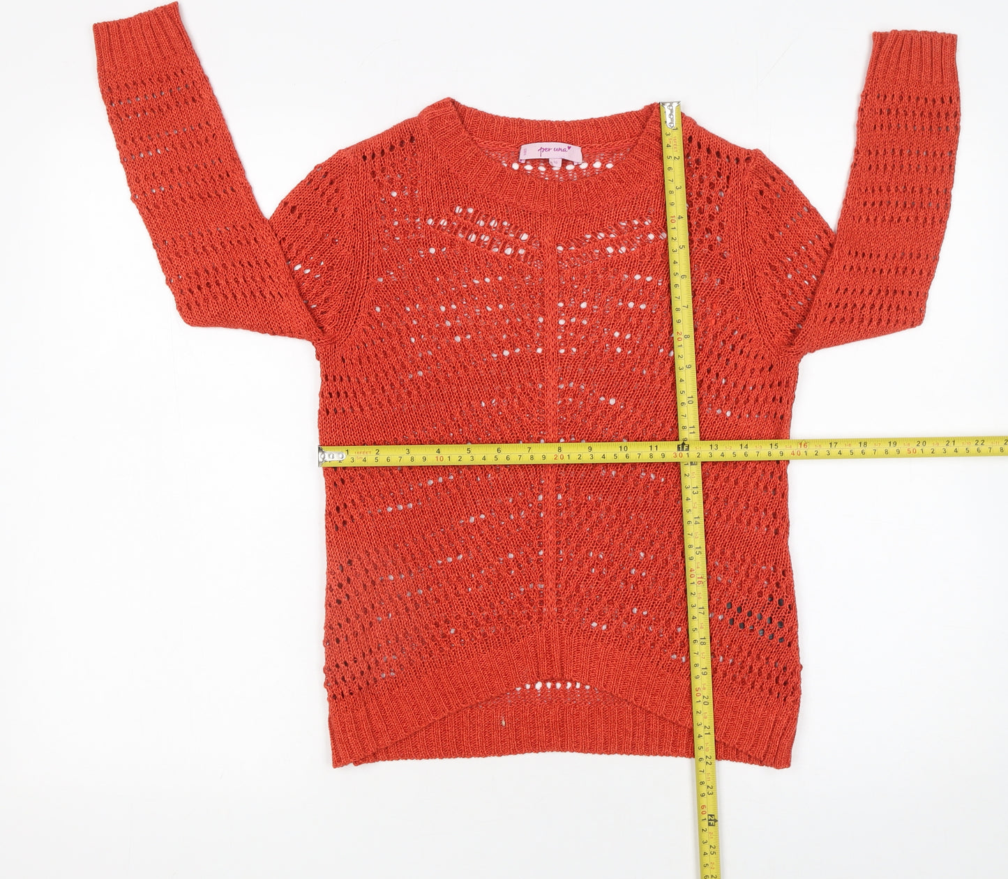 Marks and Spencer Per Una Red Open Knit Women's Size 10 Jumper