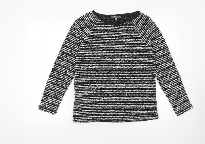 Laura Ashley Women’s Black Striped Long Sleeve Knit Jumper Size 10