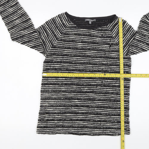 Laura Ashley Women’s Black Striped Long Sleeve Knit Jumper Size 10