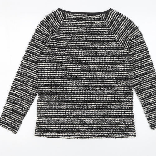 Laura Ashley Women’s Black Striped Long Sleeve Knit Jumper Size 10