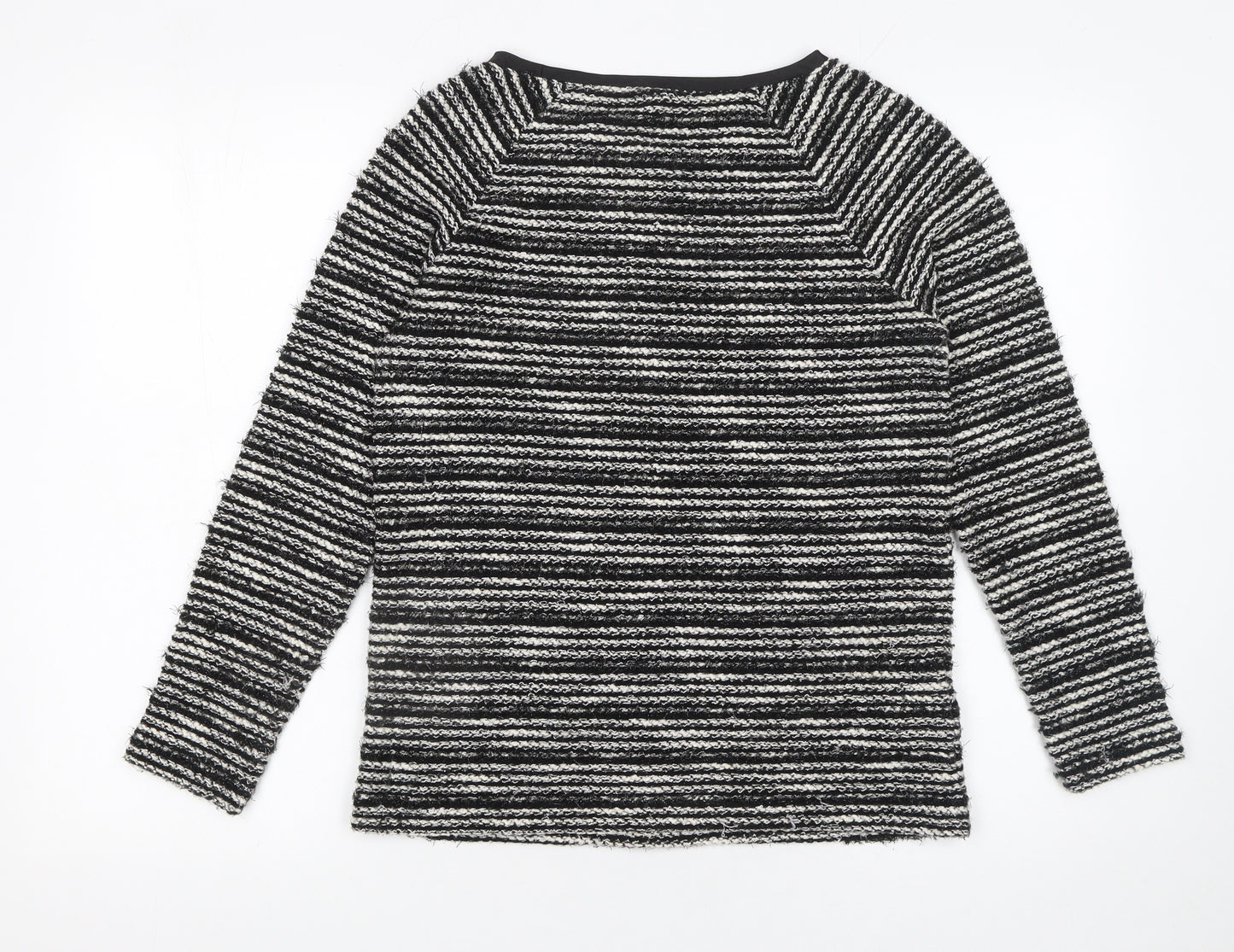 Laura Ashley Women’s Black Striped Long Sleeve Knit Jumper Size 10