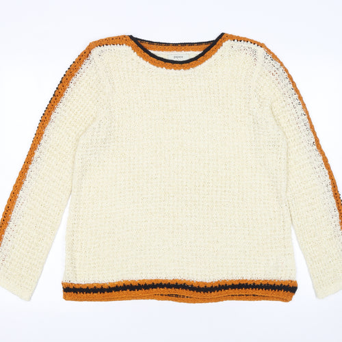 Papaya Women’s Ivory Open Knit Pullover Jumper Size L