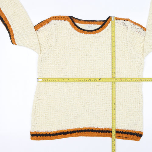 Papaya Women’s Ivory Open Knit Pullover Jumper Size L