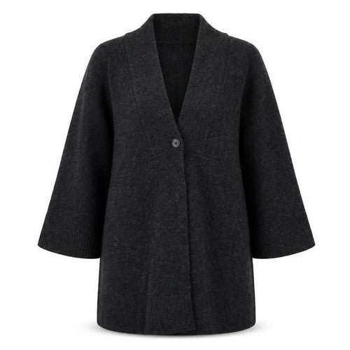 Kookai Womens Black Wool Cardigan Size 10 Relaxed V-Neck Knit