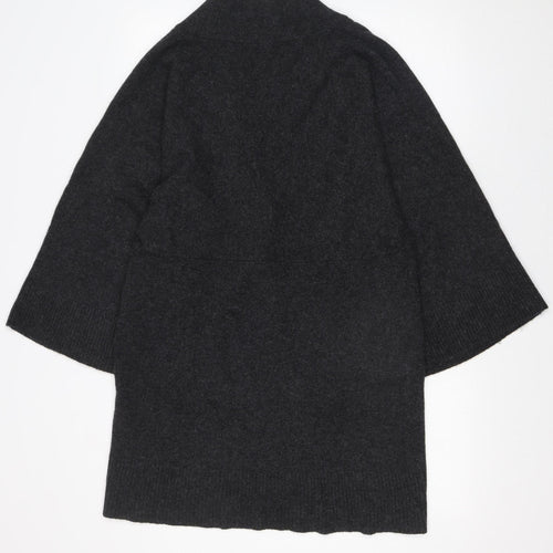 Kookai Womens Black Wool Cardigan Size 10 Relaxed V-Neck Knit