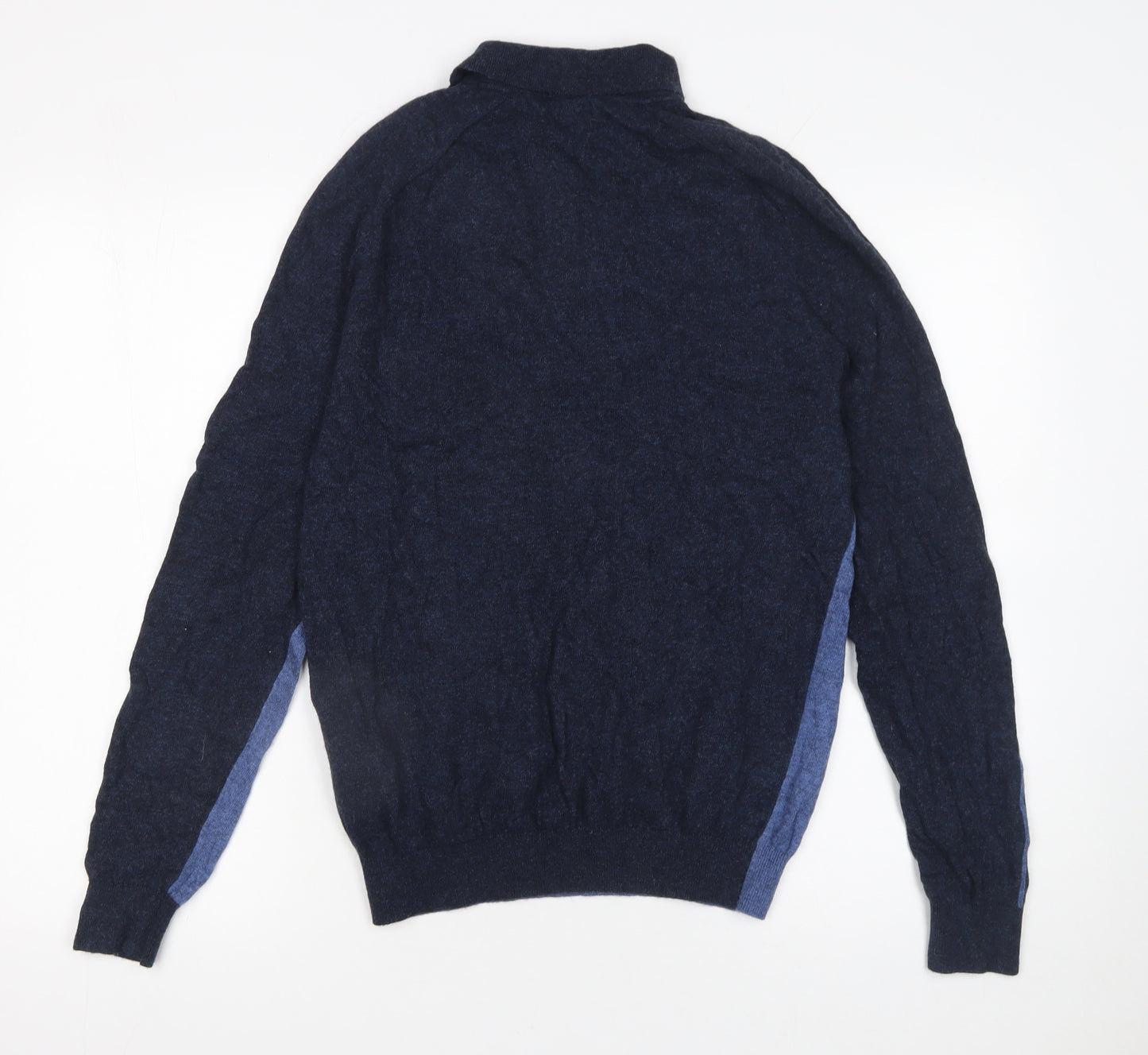 Reiss Men's Blue Long Sleeve 1/4 Zip Knit Polo Shirt Size S