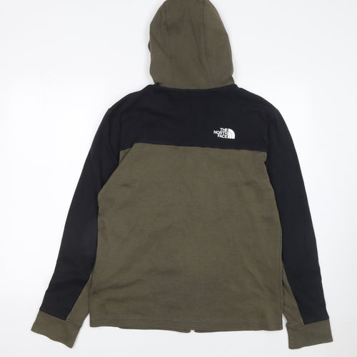 The North Face Boys Green Full Zip Hoodie XL Colourblock Outdoor Jacket