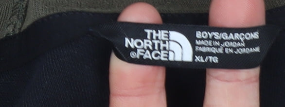 The North Face Boys Green Full Zip Hoodie XL Colourblock Outdoor Jacket