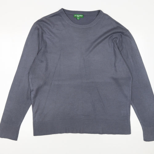 Le Shark Men's Grey L Pullover Crew Neck Acrylic Jumper