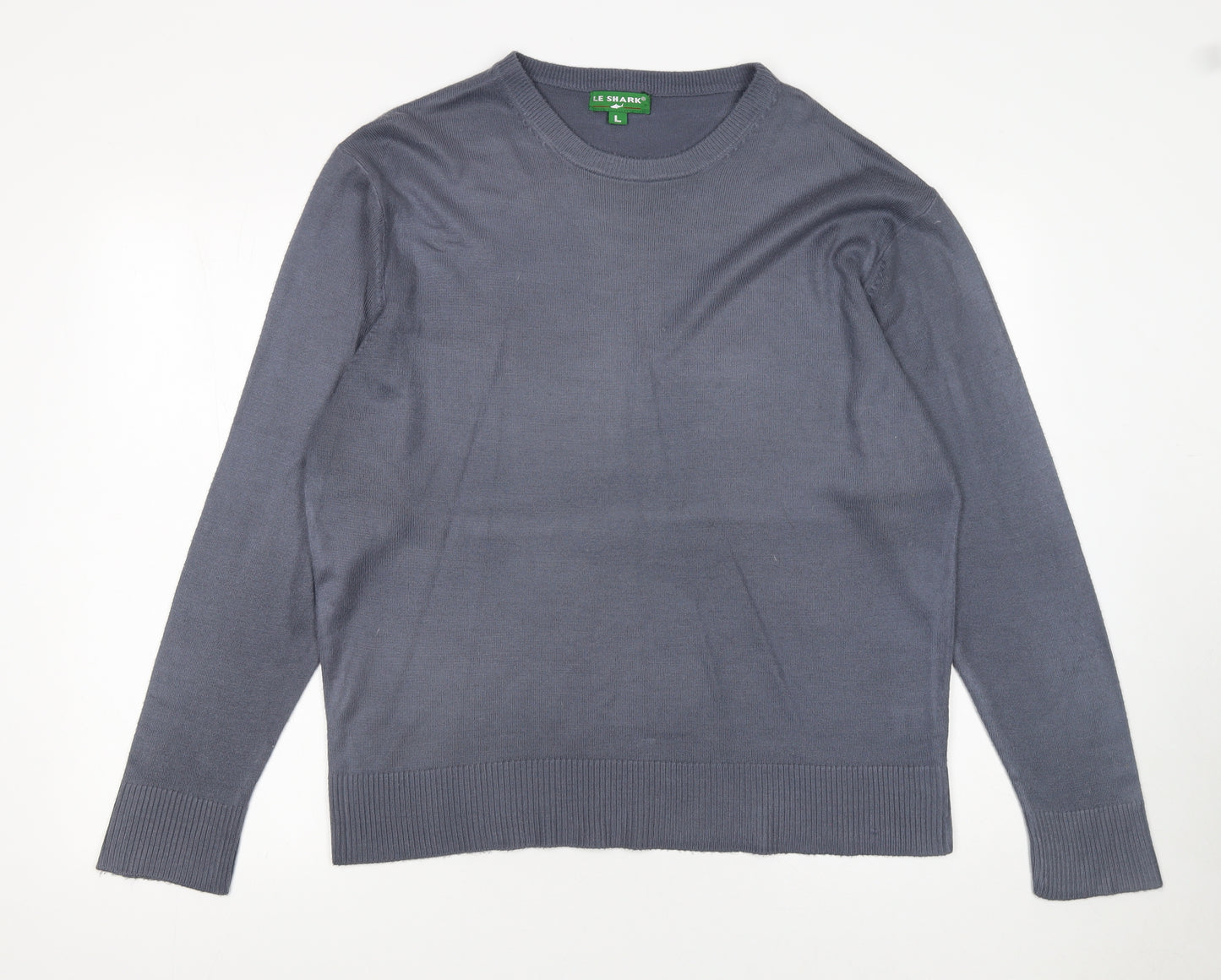 Le Shark Men's Grey L Pullover Crew Neck Acrylic Jumper