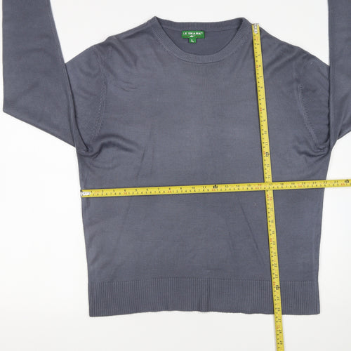 Le Shark Men's Grey L Pullover Crew Neck Acrylic Jumper