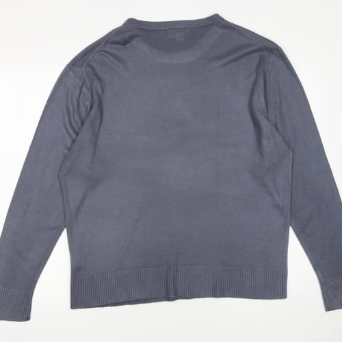 Le Shark Men's Grey L Pullover Crew Neck Acrylic Jumper