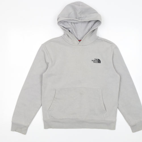 The North Face Boys Grey Pullover Hoodie L Hooded Fleece Sweatshirt