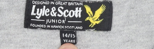 Lyle & Scott Boys Grey Crew Neck Pullover Sweatshirt 14-15 Years