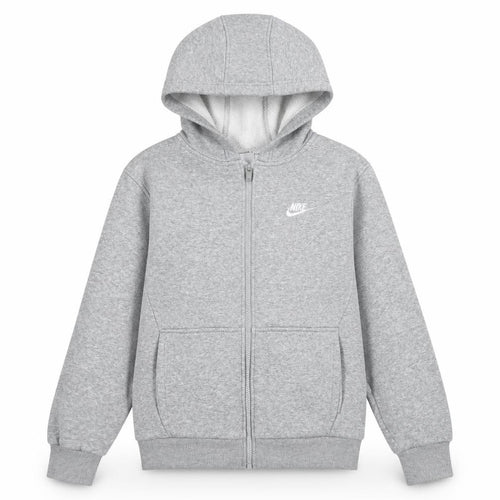 Nike Boys Grey Full Zip Fleece Hoodie Size 146cm Regular Fit